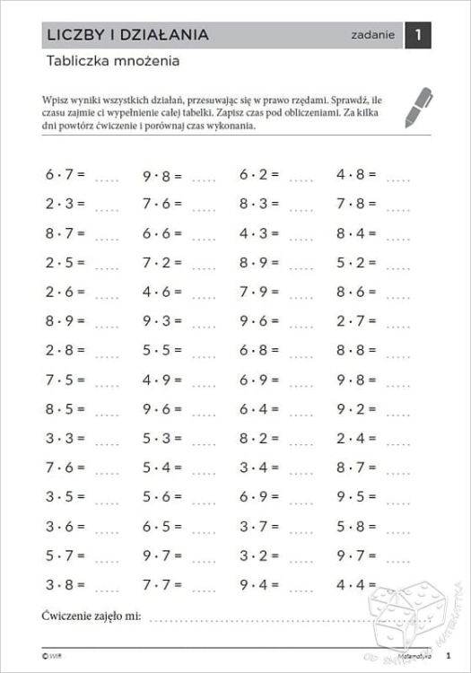 Matematyka klasa 4 - Ćwiczenia wyrównawcze