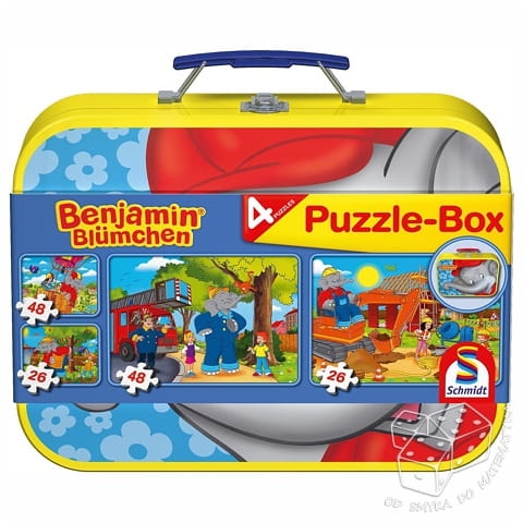 Słoń Benjamin. Puzzle - Box (2 × 26 el. + 2 × 48 el.)