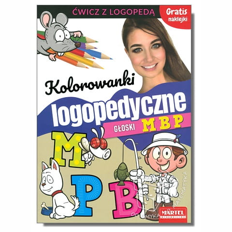 Kolorowanki logopedyczne - głoski m, b, p