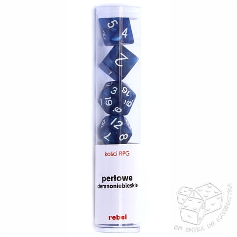 Kości RPG - perłowe niebieskie - komplet (7 szt.)