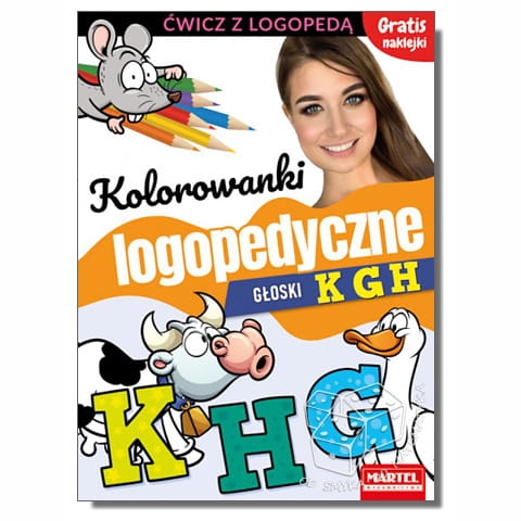 Kolorowanki logopedyczne - głoski k, g, h