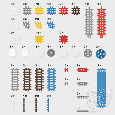Klocki Mini waffle - Konstruktor 140 elementów - zestaw niebieski