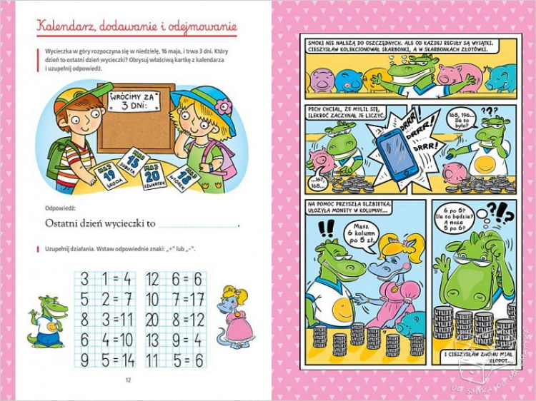 Matematyka ze smokami - klasa 1. Działania, łamigłówki, komiks
