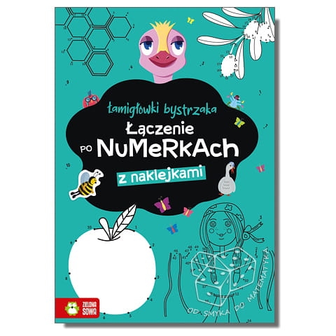 Łączenie po numerkach z naklejkami. Łamigłówki bystrzaka