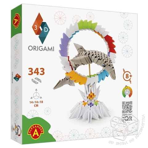 Origami 3D. Delfin - zestaw kreatywny 343 elementy