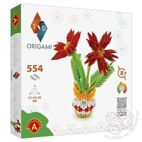 Origami 3D. Kwiaty - zestaw kreatywny 554 elementy