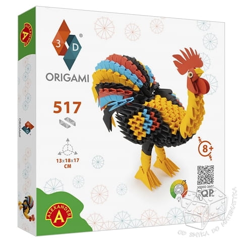 Origami 3D. Kogut - zestaw kreatywny 517 elementów