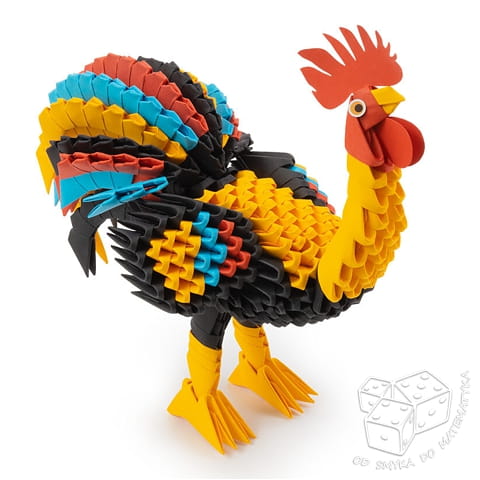 Origami 3D. Kogut - zestaw kreatywny 517 elementów