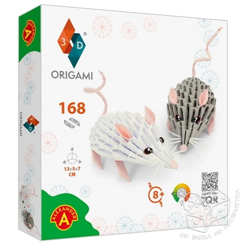 Origami 3D. Myszki - zestaw kreatywny 167 elementów