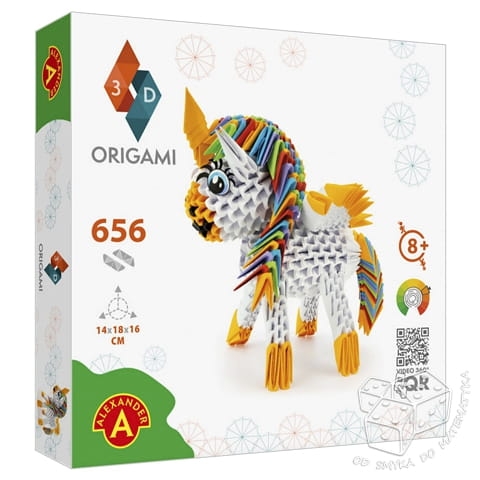 Origami 3D. Jednorożec - zestaw kreatywny 656 elementów