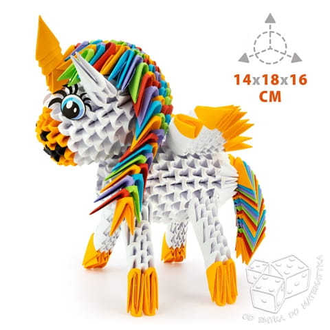 Origami 3D. Jednorożec - zestaw kreatywny 656 elementów