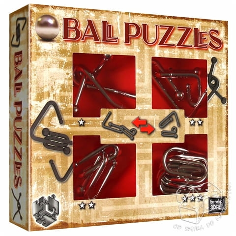 Ball Puzzles - łamigłówki metalowe - zestaw czerwony