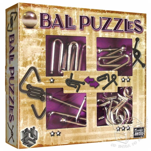 Ball Puzzles - łamigłówki metalowe - zestaw fioletowy