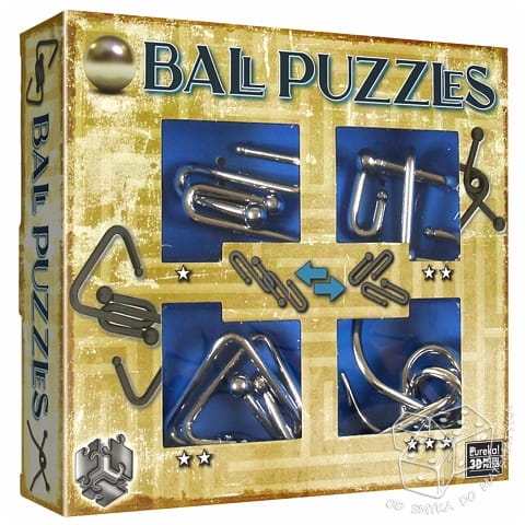 Ball Puzzles - łamigłówki metalowe - zestaw niebieski
