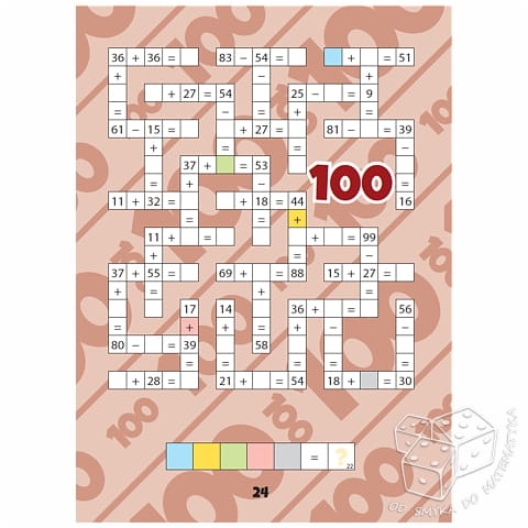 Matematyka w krzyżówkach. Dodawanie i odejmowanie w zakresie 100