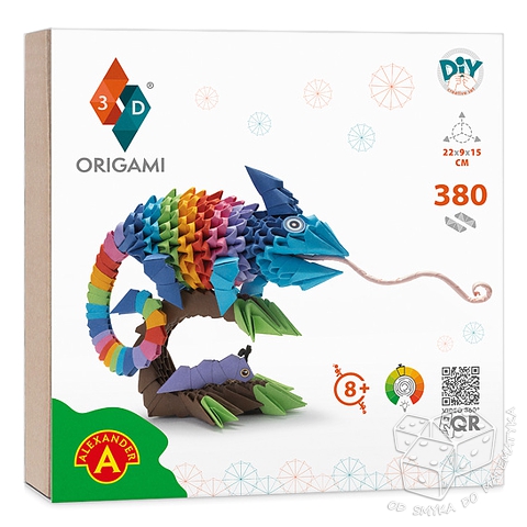 Origami 3D. Kameleon - zestaw kreatywny 380 elementów