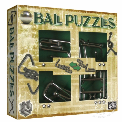 Ball Puzzles - łamigłówki metalowe - zestaw zielony