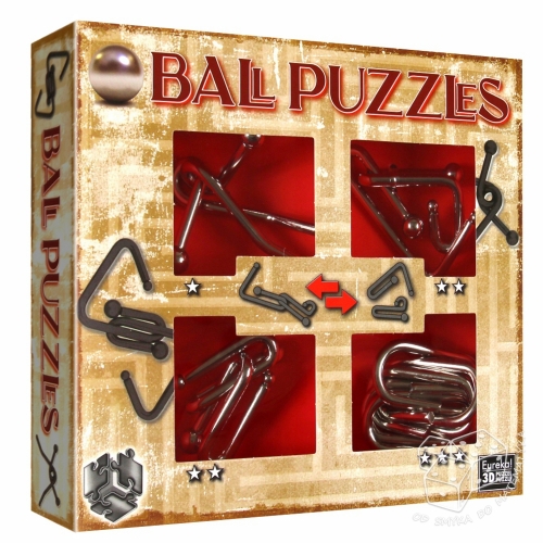 Ball Puzzles - łamigłówki metalowe - zestaw czerwony
