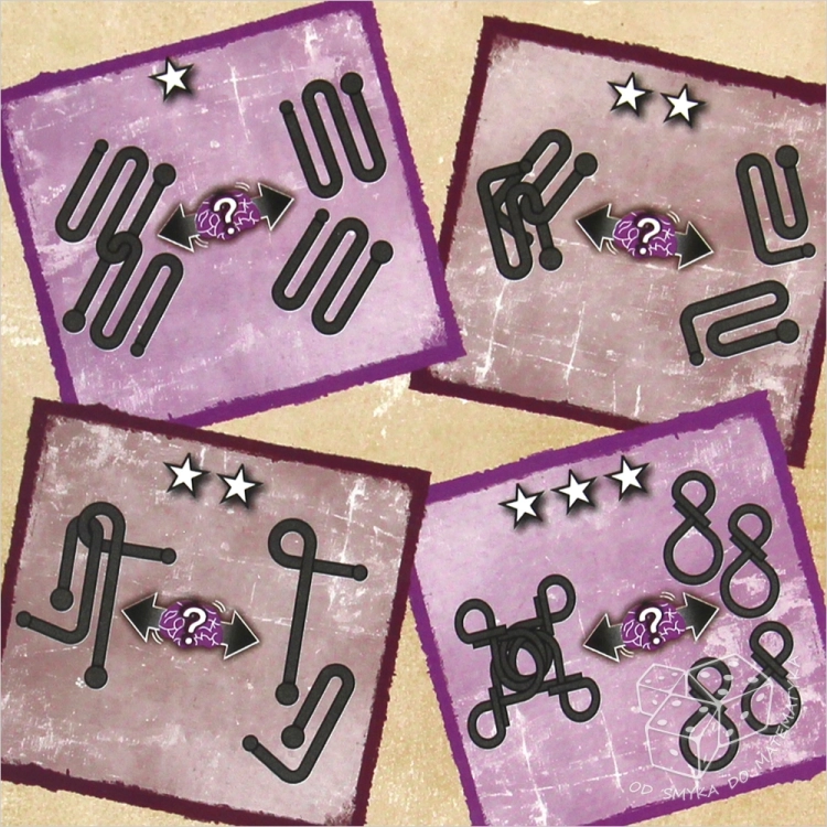 Ball Puzzles - łamigłówki metalowe - zestaw fioletowy