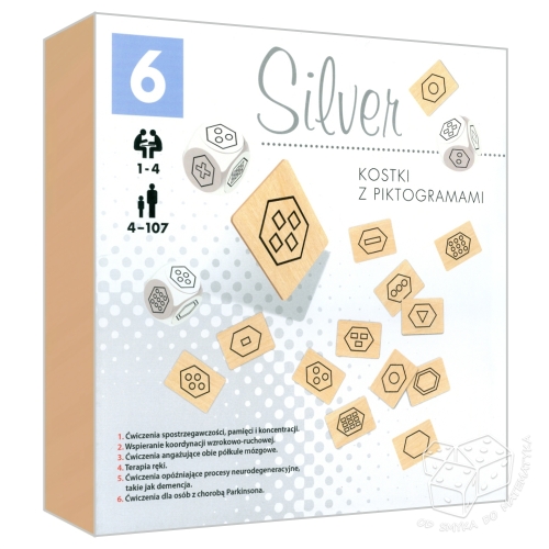 Silver. Kostki z piktogramami