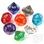 Kości RPG kryształowe - 10 ścian - setka